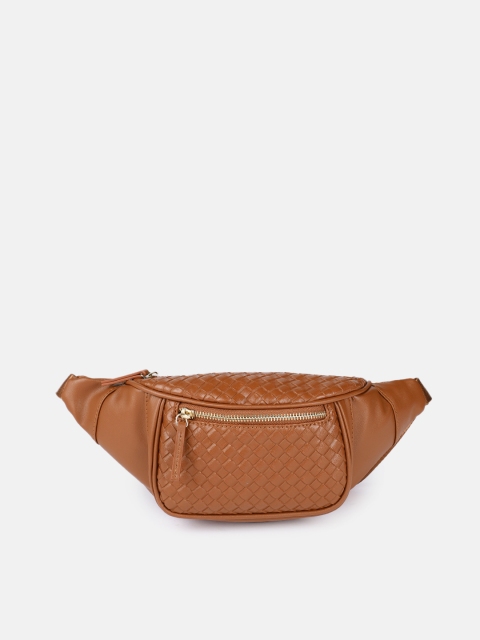 

Mast & Harbour Women Tan Brown Woven Design Waist Pouch