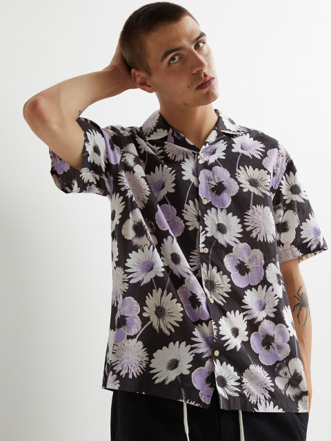 

H&M Men Grey Floral Opaque Printed Casual Shirt