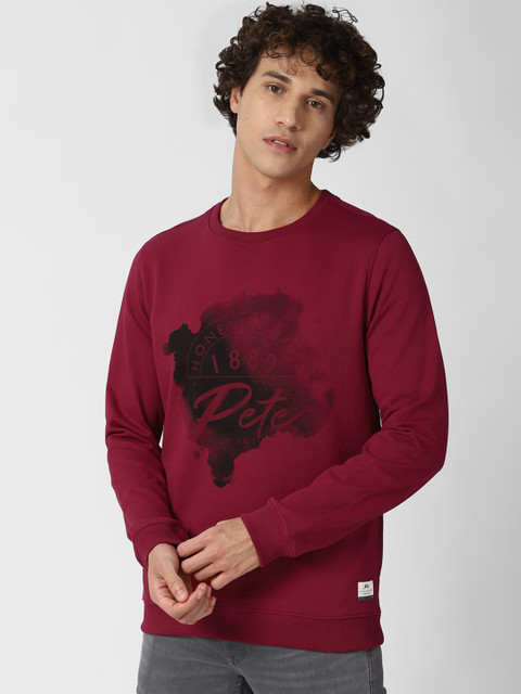 

Peter England Casuals Men Maroon Printed Sweatshirt