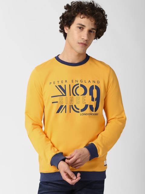 

Peter England Casuals Men Yellow Printed Sweatshirt