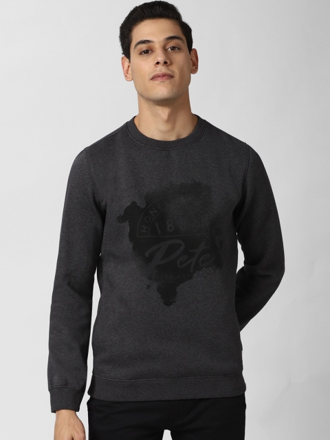 

Peter England Casuals Men Grey Printed Sweatshirt