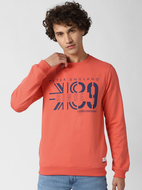 

Peter England Casuals Men Red Printed Sweatshirt