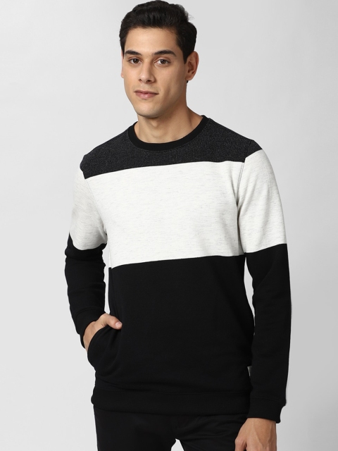 

Peter England Casuals Men Black Colourblocked Sweatshirt