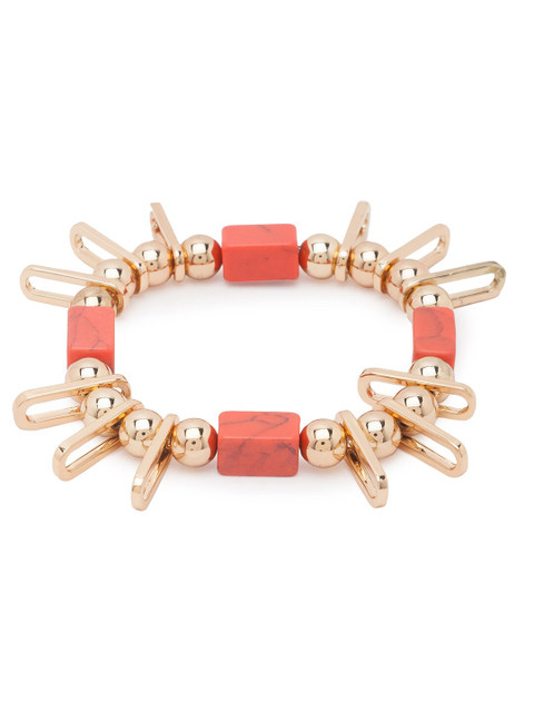 

Lilly & sparkle Women Gold-Toned & Orange Gold-Plated Charm Bracelet