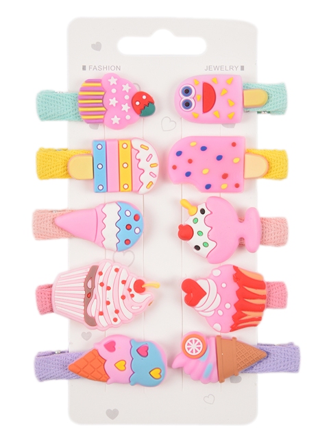 

Yellow Bee Girls Set Of 10 Multicoloured Embellished Hair Accessories, Multi
