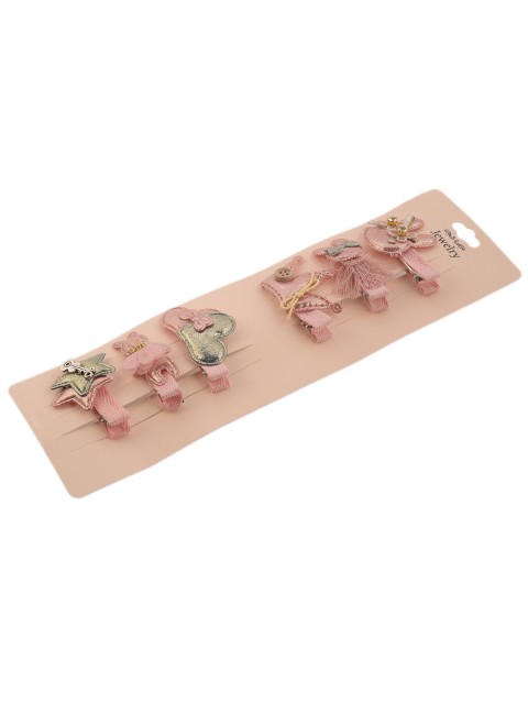 

Yellow Bee Women Girls Pink & Gold-Toned Set of 6 Hair Accessory Set