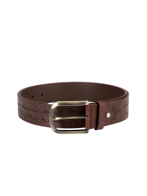 

Da Milano Men Brown Printed Leather Belt