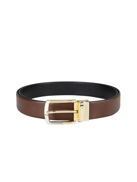 

Da Milano Men Brown Textured Reversible Leather Belt