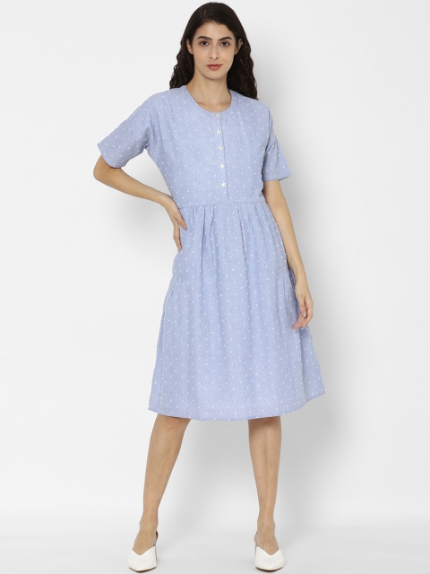 

Allen Solly Woman Blue & White Polka Dots Printed Dress