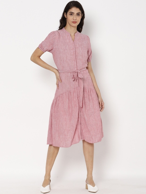

Allen Solly Woman Pink Solid Midi Dress
