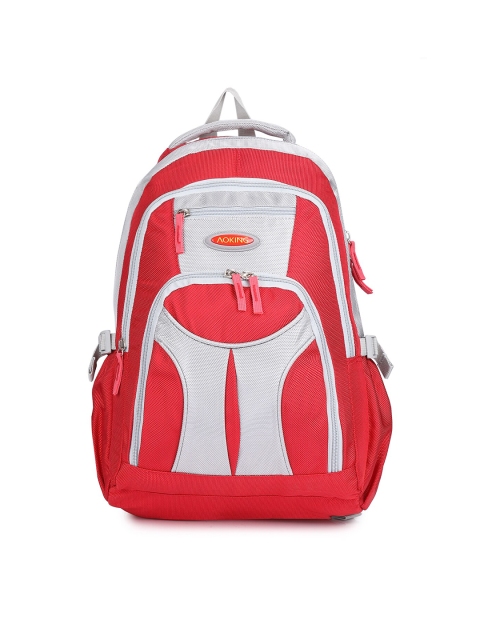 

Aoking Unisex Red & Grey Backpack