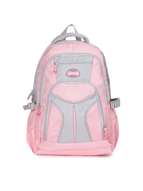 

Aoking Unisex Pink & Grey School Backpack