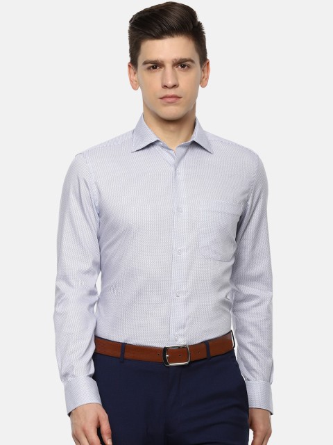

Louis Philippe Men White & Black Checked Cotton Formal Shirt