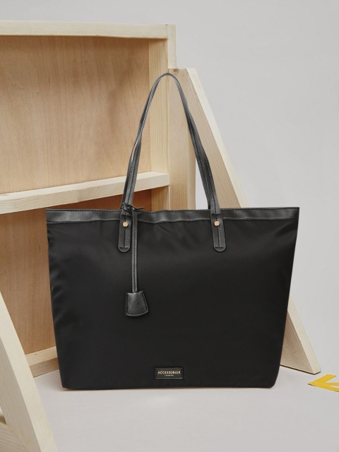 

Accessorize Women Black Solid Shopper Tiffany Tote Bag