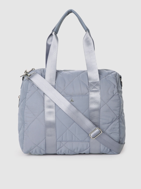 

Accessorize Grey Solid Bowling Shoulder Bag with Quilted Detail