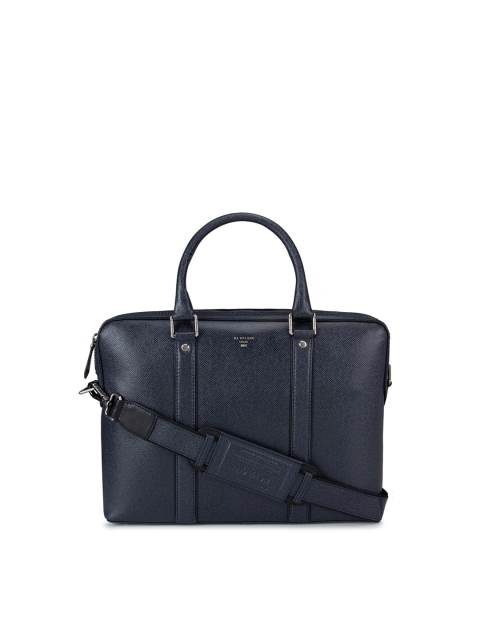 

Da Milano Unisex Navy Blue Textured Laptop Bag