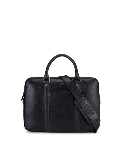 

Da Milano Unisex Navy Blue Textured Leather Laptop Bag