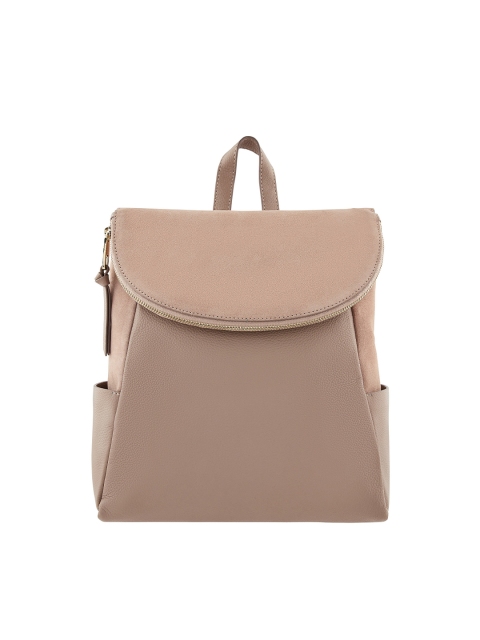 

Accessorize Women Nude Solid Leather Bagpack