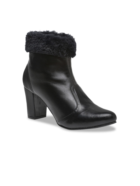 

Flat n Heels Black Embellished Block Heeled Boots