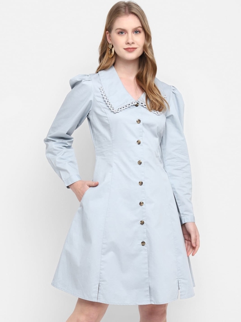 

FOSH Women Blue Shirt Dress