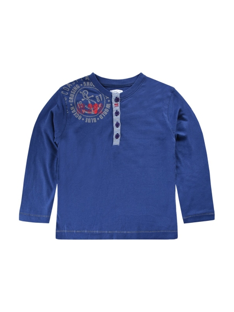 

milou Boys Navy Blue Henley Neck T-shirt