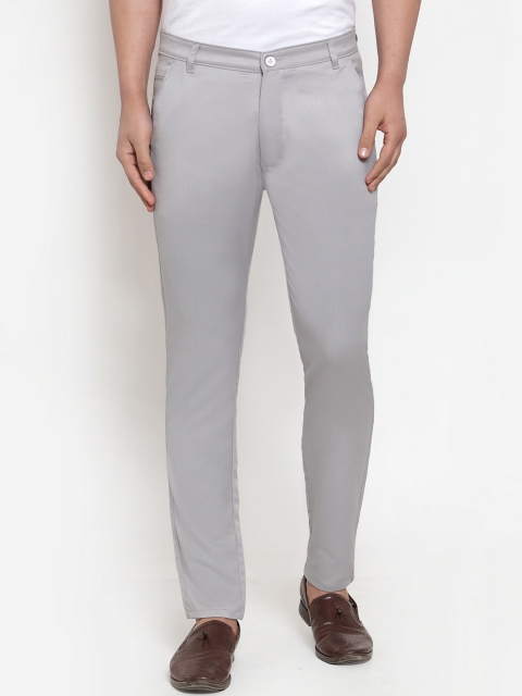 

JAINISH Men Grey Tapered Fit Trousers