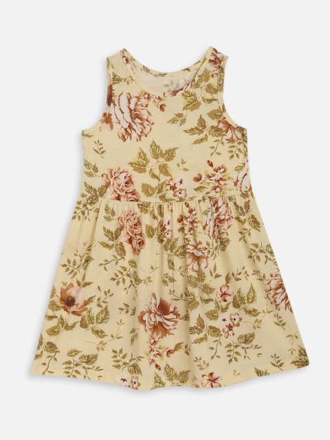 

YK Girls Yellow Floral Fit & Flare Dress
