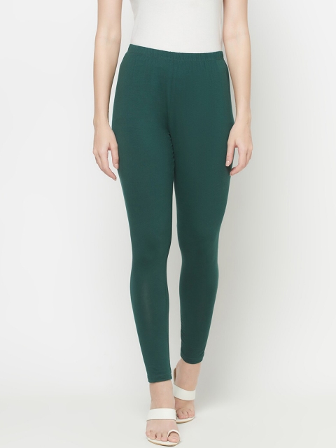 

Purple State Women Green Solid Ankle Length Leggings