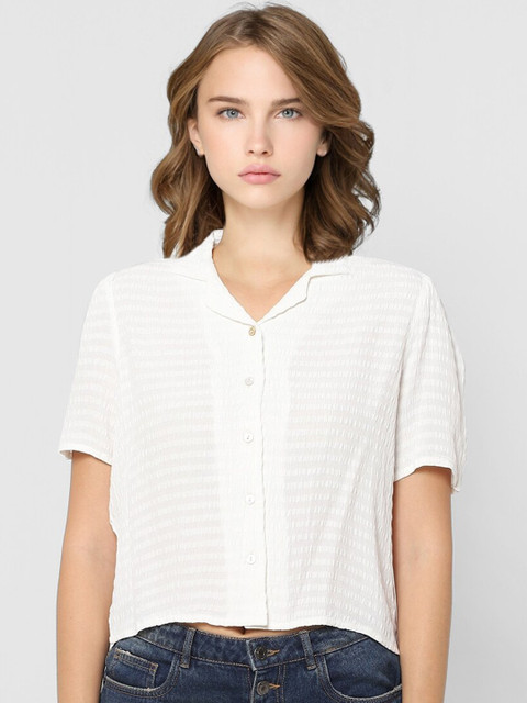 

ONLY Women White Opaque Casual Shirt