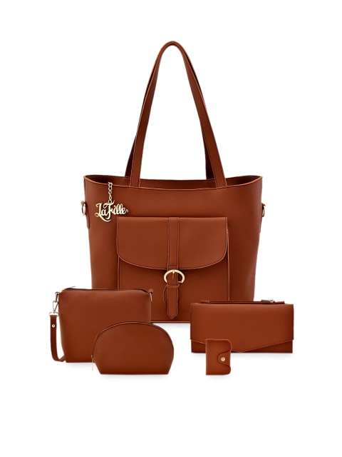 

LaFille Woman Tan PU Structured Shoulder Bag