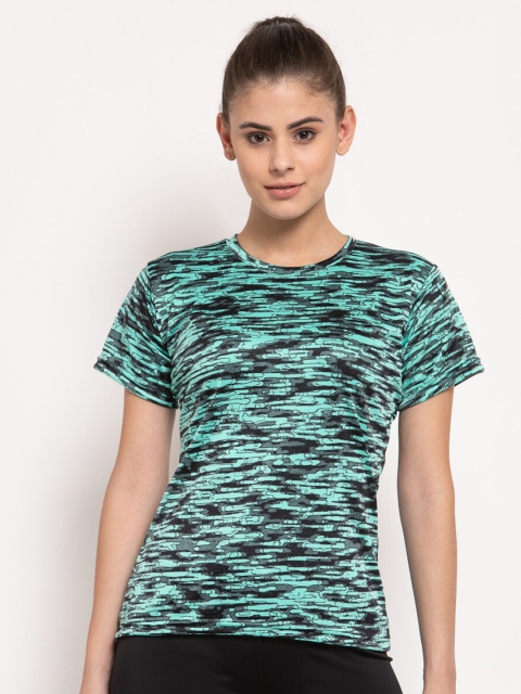 

CUKOO Women Sea Green Printed T-shirt