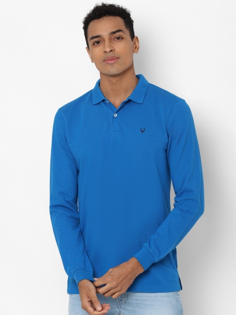 

Allen Solly Men Blue Polo Collar Pure Cotton T-shirt