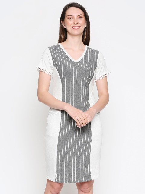 

inocenCia Women Grey Striped Nightdress