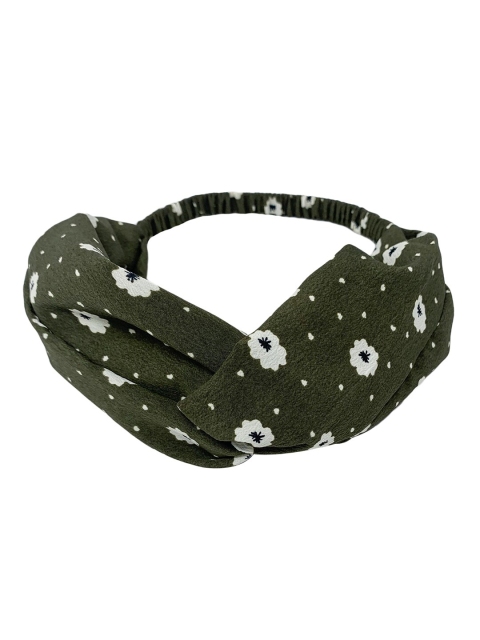 

Mint & Oak Women Olive Green & White Floral Print Hairband