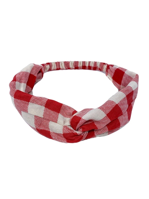 

Mint & Oak Women White & Red Checked Fabric Hairband