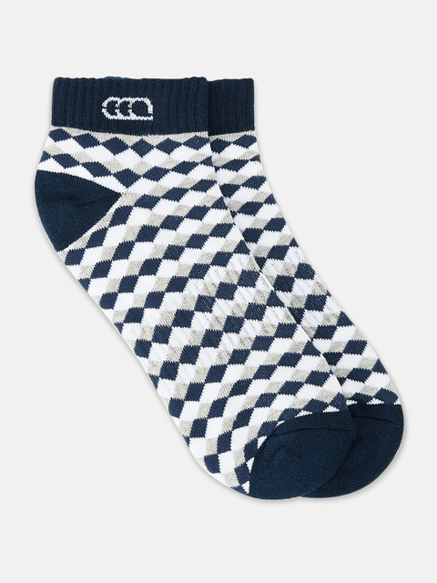 

Ajile by Pantaloons Men Navy Blue & White Patterned Ankle-Length Socks