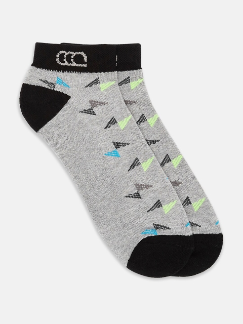 

Ajile by Pantaloons Men Grey & Black Patterned Ankle-Length Socks
