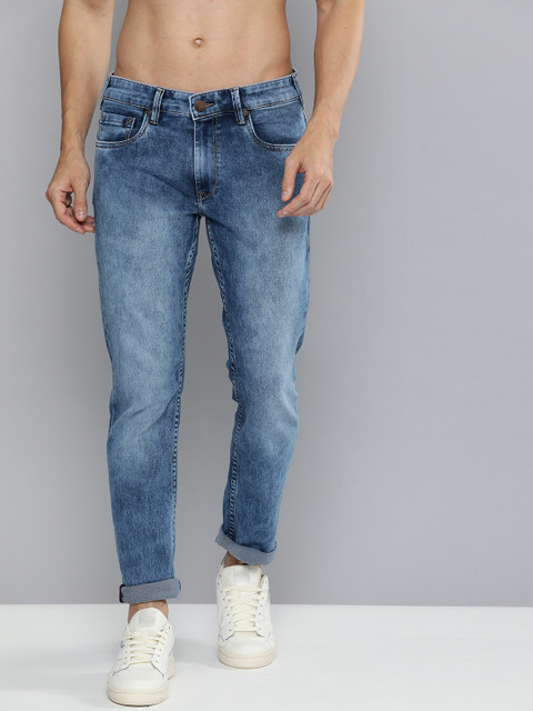 

HERE&NOW Men Blue Slim Fit Heavy Fade Acid Wash Stretchable Jeans