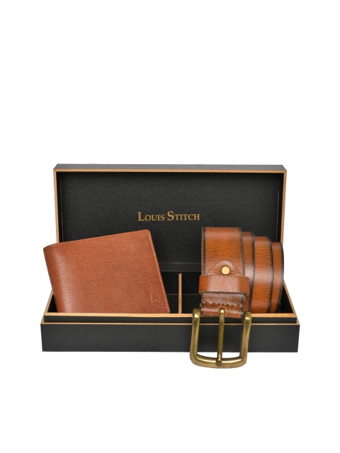 

LOUIS STITCH Men Brown Solid Genuine Italian Leather Accessory Gift Set