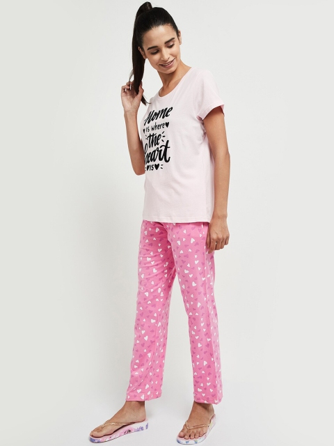 

Max Women Pink Printed Night Suit