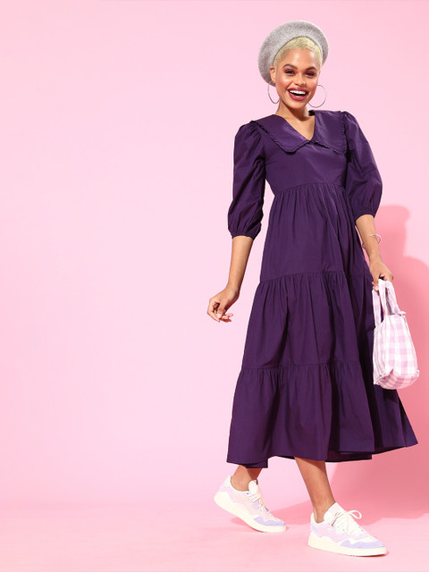 

Marie Claire Purple A-Line Midi Dress