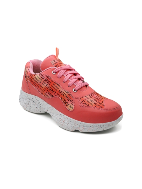 

AfroJack Women Pink Woven Design Sneakers