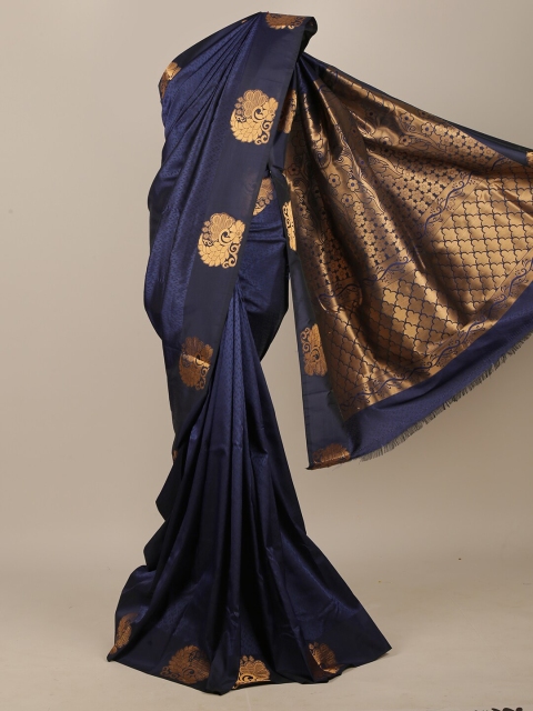 

Pothys Blue & Gold-Toned Woven Design Art Silk Saree