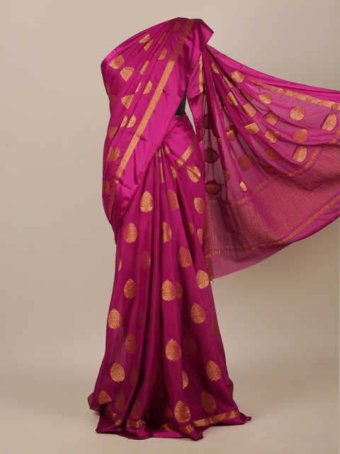 

Pothys Purple & Gold-Toned Woven Design Saree