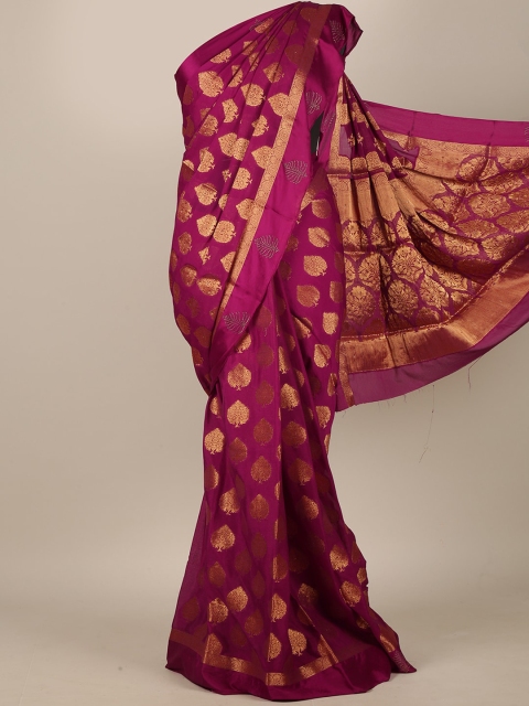 

Pothys Purple & Gold-Toned Woven Design Saree