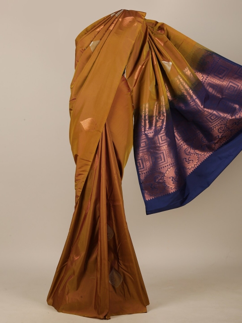 

Pothys Brown & Blue Woven Design Art Silk Saree