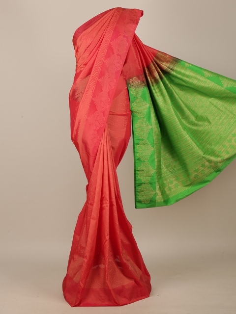 

Pothys Pink & Green Woven Design Art Silk Saree
