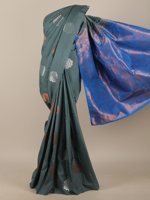 

Pothys Grey & Blue Woven Design Art Silk Saree