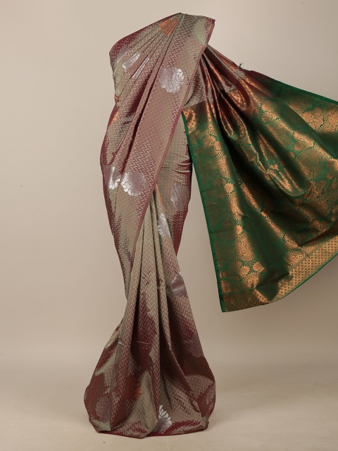 

Pothys Grey & Silver-Toned Woven Design Art Silk Saree