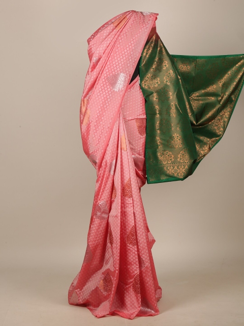 

Pothys Pink & Green Woven Design Art Silk Saree
